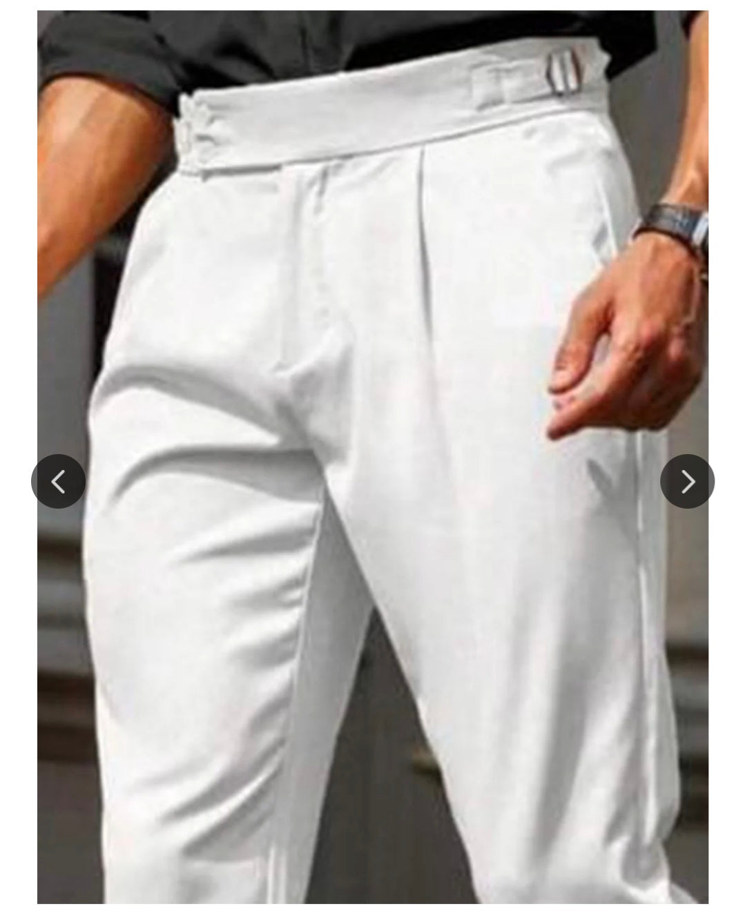 Men smart loose old money easy wash pleated trouser